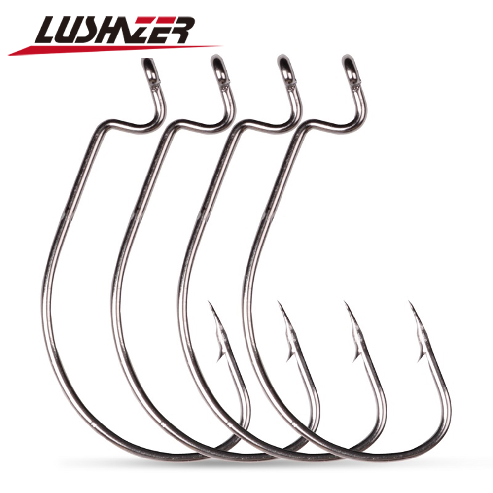 Fishing Hook Offset - LUSHAZER 10 Cái/lốc Thép Carbon Lưỡi