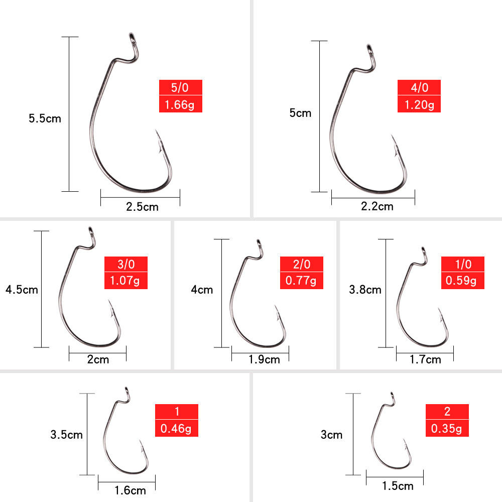 LUSHAZER 10 Cái/lốc Thép Carbo - đánh giá và giá Fishing Hook Offset